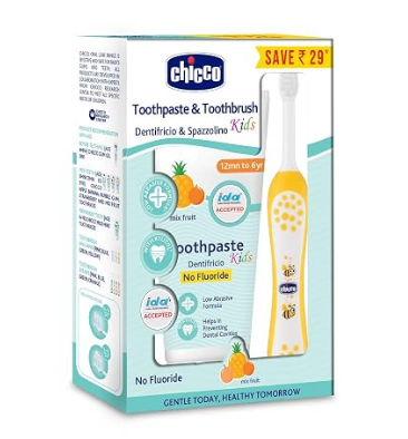 Chicco Toothpaste Mix Fruit + Chicco Brush Yellow 6-36M
