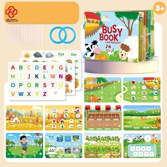 Alphabet Busy Book Binder for Kids | Interactive Learning | Kindergarten Toddlers | Age 2-5 Years