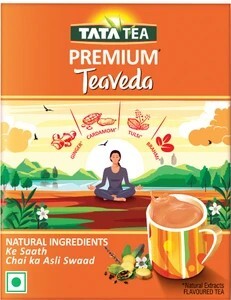 Tata Tea Premium Teaveda Tulsi, Cardamom, Ginger Black Tea Box (5...more