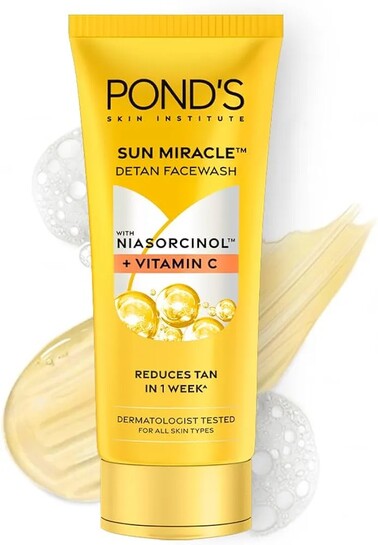 Pond's Detan Face Wash for Tan Removal in Just 7 Days |  Facewash for All Skin Types, 100gm