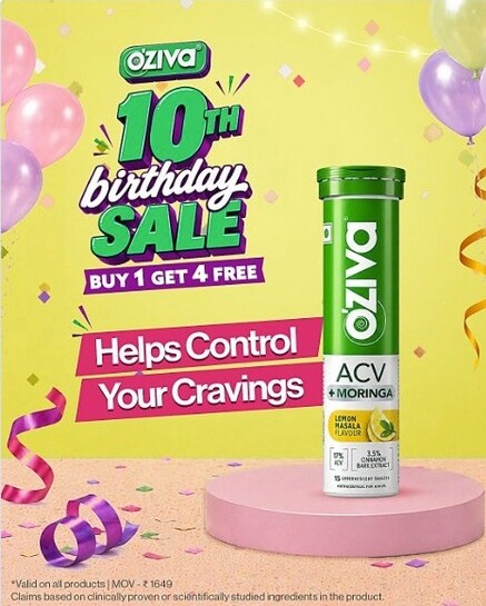 Oziva 10th Birthday Sale Buy 1 Get 4 Free (Freebies worth ₹1200)