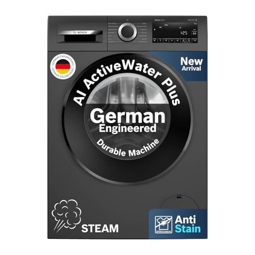 Bosch 9 kg 5 Star Front Load Fully-Automatic Washing Machine, Black Grey, WGA1420TIN