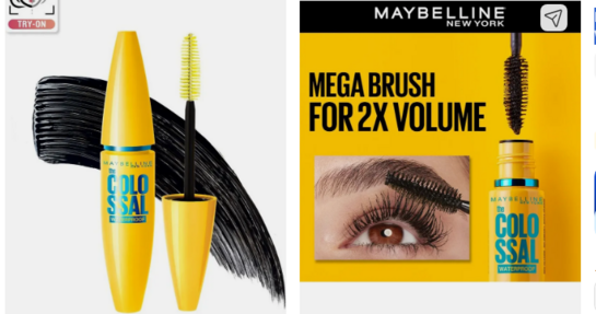 MAYBELLINE NEW YORK Volume Express Colossal Masacara, Waterproof 10 ml (Black)