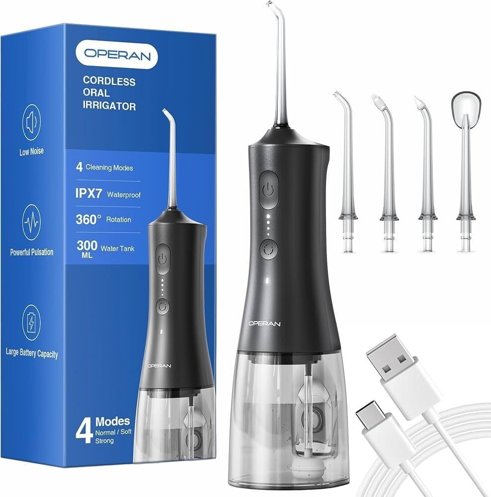 Operan Water Picks, 4 Modes Travel Water Flosser Kit with 4 Tips