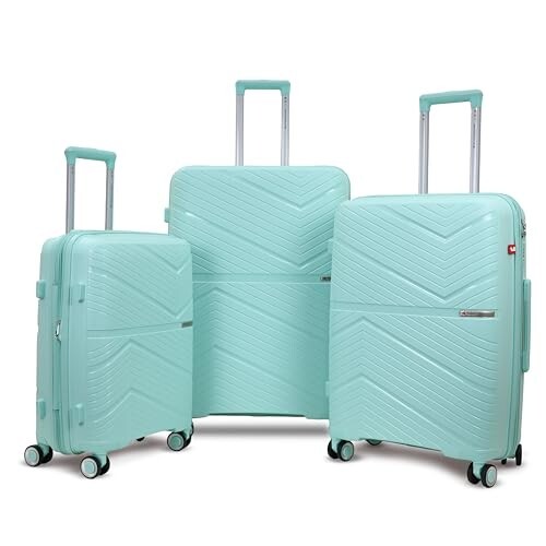 AMERICAN TRAVELLER Prime Set-3 Hard case Polypropylene Luggage Trolley Bag | Expandable Trolley bag| Lightweight| TSA-Type Lock| Anti-theft Zipper| 8 Dual Wheel luggage trolley| 5-Year Warranty