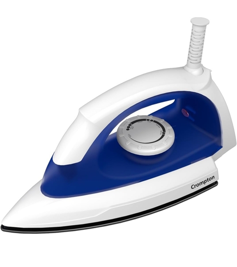 Crompton Glideo 1000 W Dry Iron with Non-Stick Soleplate, Unique Translucent Body, 360° Swivel Cord, 6 Fabric Settings, 2 Year Warranty, Iron Press