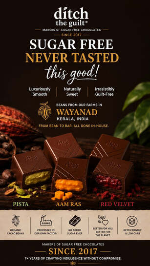 Free Chocolate & Flat 60% off on Ditch the Guilt Chocolates 
