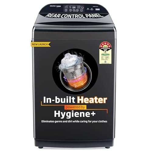 Voltas Beko, A Tata Product 9 Kg 5 Star Fully-Automatic Top Loading Washing Machine with Anti-Bacterial wash Technology (WTL9006UEAH / OBS3060, Dark Grey, Inbuilt Heater)