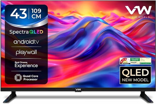 VW 109 cm (43 inches) Spectra Series Full HD Smart QLED Android TV VW43AQ3 