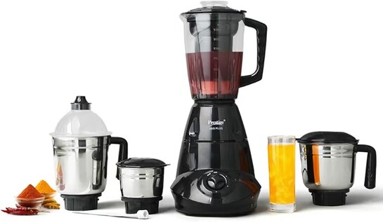 Prestige Iris 750 Watt Mixer Grinder with 4 Jars (3 Stainless Steel + 1 Juicer)