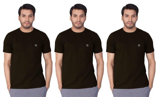 Pack Of 3 Lux Nitro Men's Regular Fit Round Neck T-Shirt_Black
