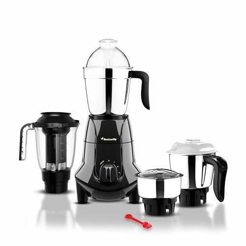 Butterfly Jet Elite 750 Watts Mixer Grinder with 4 Jars, 3 Stainless Steel Multipurpose Jars 