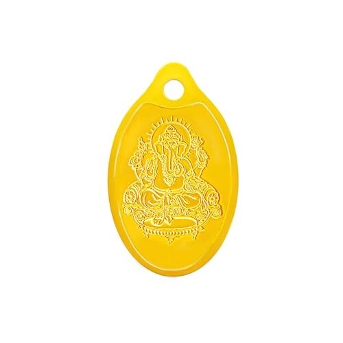 Muthoot Pappachan Swarnavarsham 24K (999) Yellow Gold Oval Ganesha Pendant 2 Gram