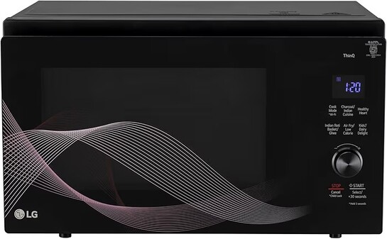 LG 32 L, Convertible Microwave Oven with Air Fry, Charcoal Lighting Heater