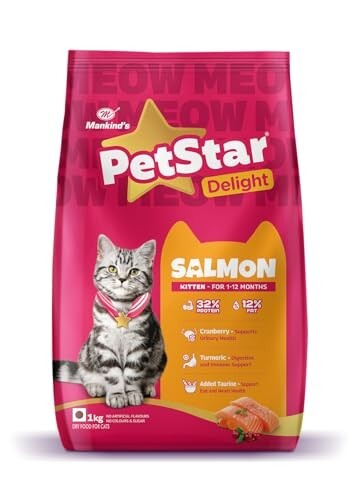 (Sample @ ₹99) Mankind PetStar Kitten Cat Food – Salmon Flavour (1 Kg)