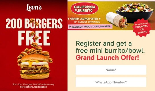 Free California Burrito: Radisson Food Court Dwarka [12th August Onwards]