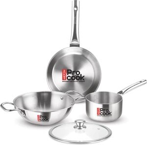 MILTON Procook Cookware Saucepan, Frypan, Kadai with Glass Lid In...more