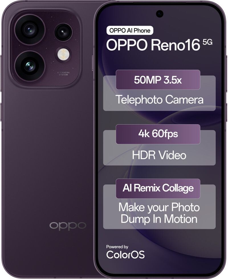 OPPO Reno16 5G (Twilight Violet, 256 GB) (12 GB RAM)