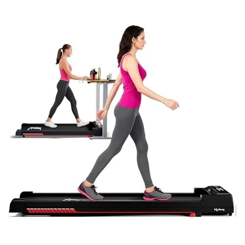 Lifelong Fit Pro Treadmill 3 HP Peak Dc Brushless Motor 2 Level Manual Incline Walking Machine at 8 km/Hr Speed, Black