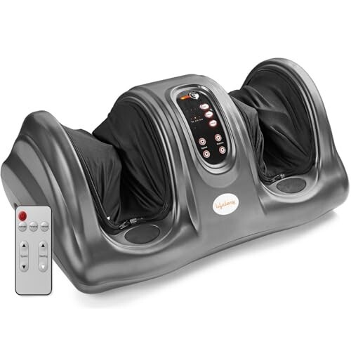 Lifelong Foot Massager Machine For Pain Relief With Kneading Function - Also Used As Leg Calf Massager - Corded Electric Foot Massage Machine For Home With Customizable Settings, Water Resistant (LLM360, Grey)