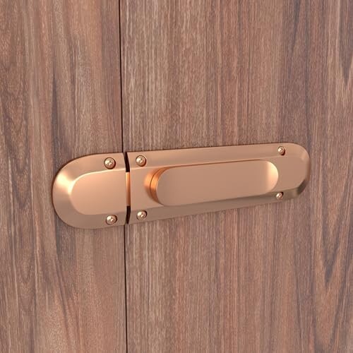 Boniry Door Latch Lock | Solid Metal Door Stopper for Bathroom, Home, Office | Easy Install, Smooth Sliding, Heavy Duty Latch (1, Rose Gold)