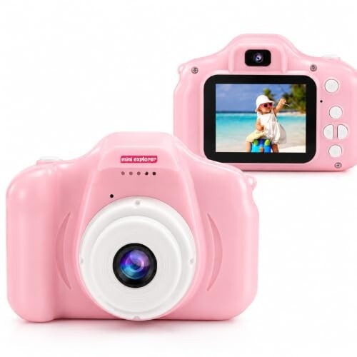 MiniExplorer Mini Camera for Kids 3.0MP 1080P HD Video Digital Camera with 2-Inch Screen Pink