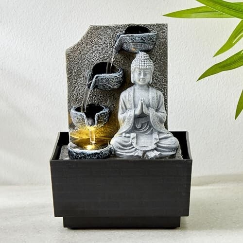 Home Centre Alpine Carnival Polyresin Buddha Water Fountain - 12.7x12.3x18.2cm [Apply 20% coupon]