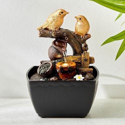 Home Centre Alpine Polyresin Bird Water Fountain