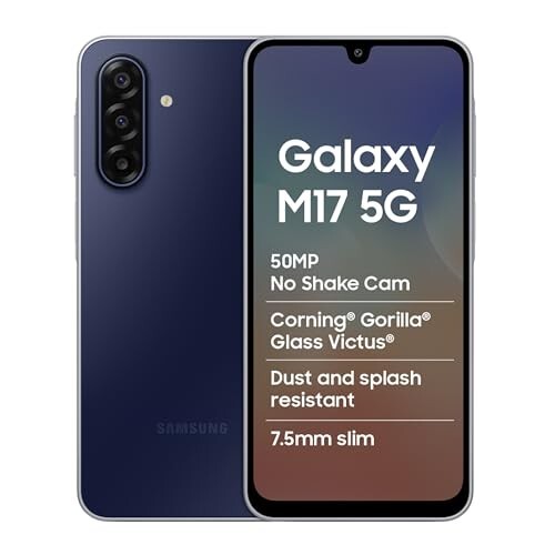 Samsung Galaxy M17 5G Mobile (Sapphire Black, 4GB RAM, 128GB Storage) | 50MP OIS Triple Camera | Gorilla Glass Victus | IP54 | 6 Gen OS Upgrades