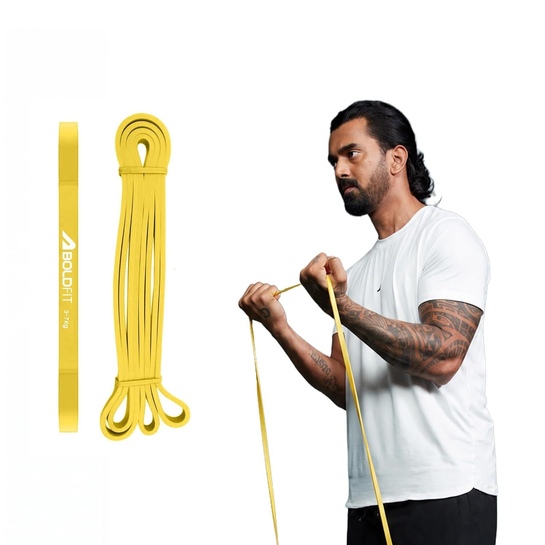Boldfit Heavy Resistance Band 3-7 Kg | Pull Up | Home Gym Workout | Men Women | Yellow