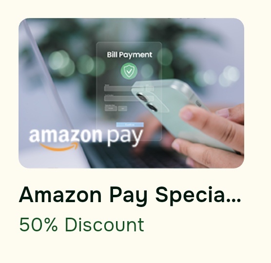 Woohoo - 20rs Amazon pay gift card @50% off