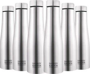 Classic Essentials Stainless Steel Puro Water Bottle 1000ml(Pack of 6) 1000 ml Steel Bottle (Pack of 6, Silver)