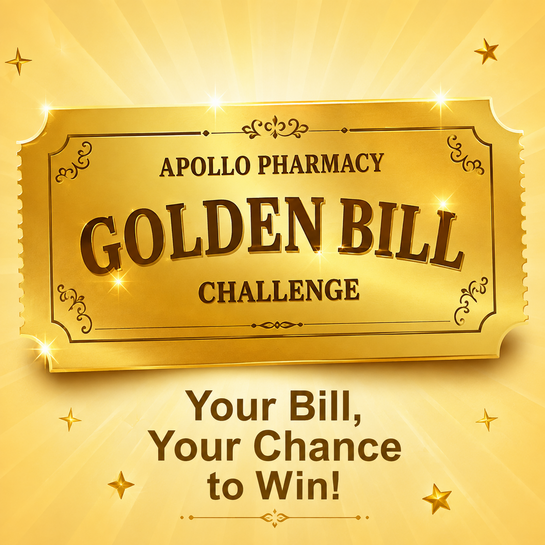 Apollo Golden Bill Challenge - Enter Your Bill Number to Win Upto 100 Health Credits