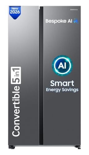 Samsung 653 L, 3 Star, Frost Free, Double Door, Convertible 5-in-1 Digital Inverter