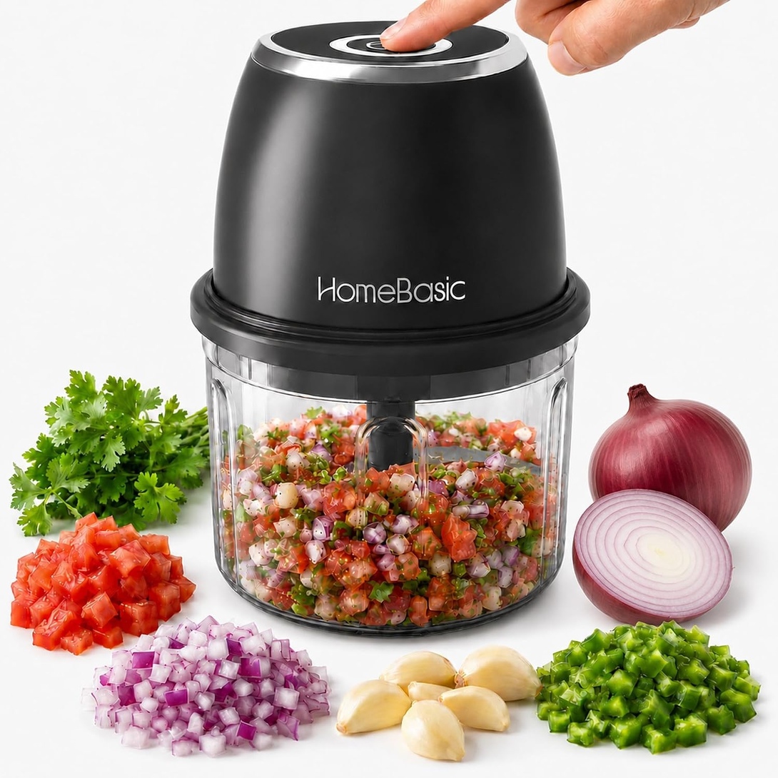  HOMEBASIC Cordless Electric Mini Chopper 350ml @ ₹676 | 6% Coupon | 52% OFF on ₹1,499 MRP!