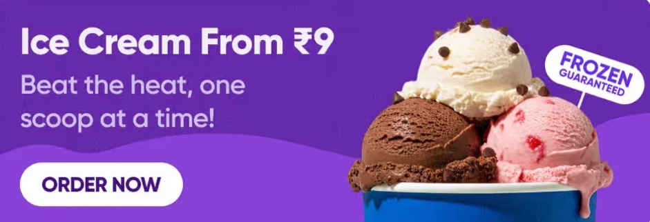 Swiggy : Icecreams at ₹9