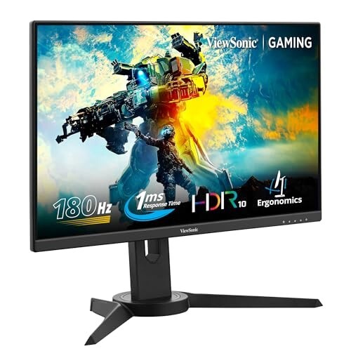 ViewSonic XG2409 24-inch (60.96cm) FHD 1920x1080p Gaming Monitor | SuperClear IPS | 180Hz | 1ms |HDR10 | AMD FreeSync | sRGB 104% | Eye-Care | Height, Swivel, Tilt & Pivot Adj. | 2X HDMI 2.0 |1x DP
