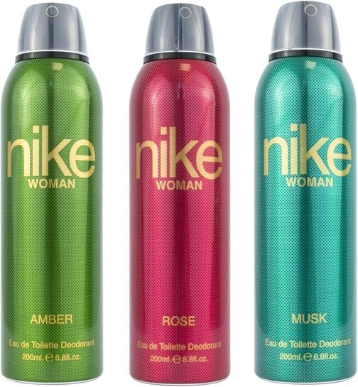 Nike Women Deodorant Spray Combo (Amber + Rose + Musk) – 200ml Each