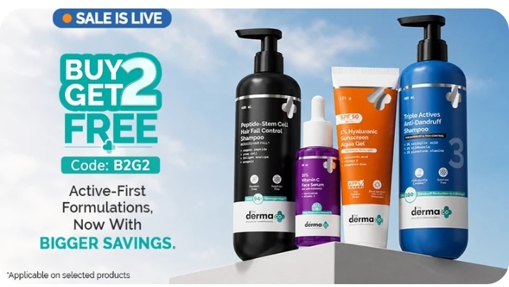 The Derma Co | Buy 2 Get 2 Free + Up to 35% Off + 2 Freebies + Flat 30% Off