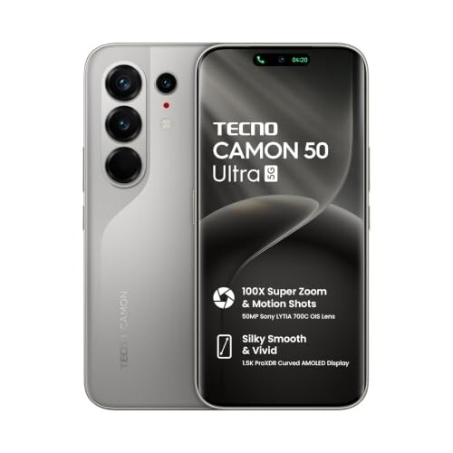 Tecno CAMON 50 Ultra 5G (Nebula Titanium, 8GB+256GB | 100X Super Zoom & Motion Shots 50MP Sony 