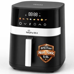 Inalsa Tasty Fry D5.5 ,1400W,Air Crisp Technology,Air fry,Bake,Ro...more
