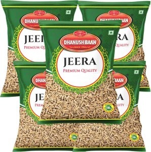J.S. Dhanush Baan 100% Natural & Premium Cumin Seeds (Jeera) 500g (Pack of 5-100g Each) (5 x 100)
