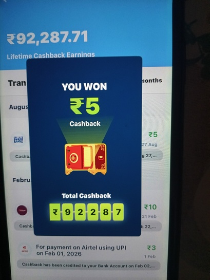 5 cb on credit card bill of 199  