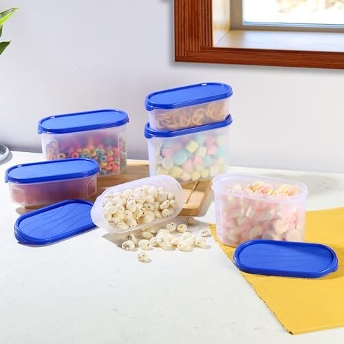 CELLO Modustore Pet Storage Container For Kitchen Set of 6 Pcs, Blue 