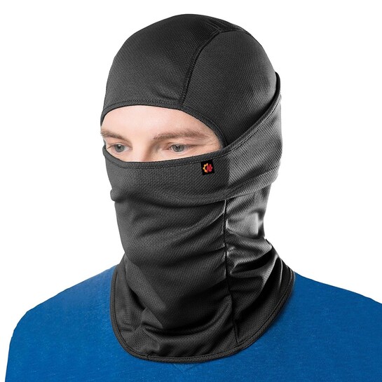 Le Gear Face Mask Pro+ Black | Bike Cycling Hiking | Wind Sun Dust Protection | 4 Way Stretch