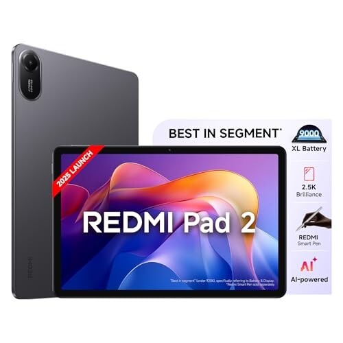 Redmi Pad 2, WiFi Active Pen Support, 27.94Cm(11") Model, 2.5K Sharp & Clear Display, 4GB, 128GB,Graphite Grey