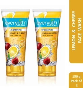Everyuth Naturals Brightening Lemon & Cherry  Deep Cleansing,Oil Control & Tan Reduction Face Wash (300 g)