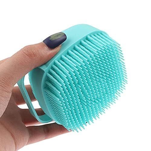 E-COSMOS Multi-Colors Silicone Bath Body Brush Shower Scrubber, Mud & Dirt Remover with Shower Gel Dispenser Soft Massager Kitchen Tool with Non-toxic Brushes (Random Colors)