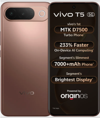 vivo T5 5G (Royal Bronze, 128 GB) (6 GB RAM) sale 9 sep 