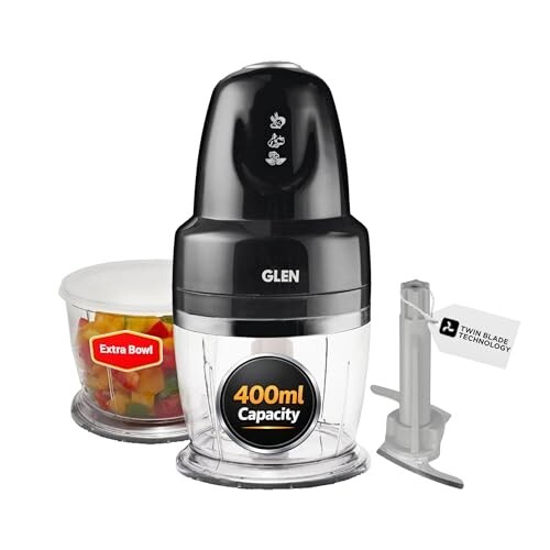 Glen Electric Chopper for Kitchen, 400ml Bowl - Black (SA4043PLUSBLK)